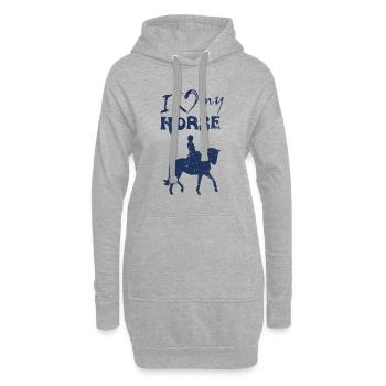 Reiterin - Hoodie-Kleid - Grau meliert - Vorne