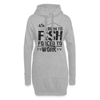 Né pour pêcher - cadeau d'ange - Sweat-shirt à capuche long Femme - gris chiné - Devant