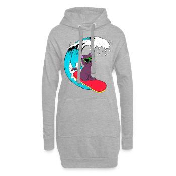 Surfer - Sweat-shirt à capuche long Femme - gris chiné - Devant