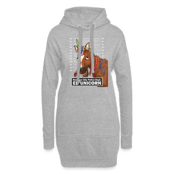 Polizei Foto Pferd Party Einhorn lustig Geschenk - Hoodie-Kleid - Grau meliert - Vorne