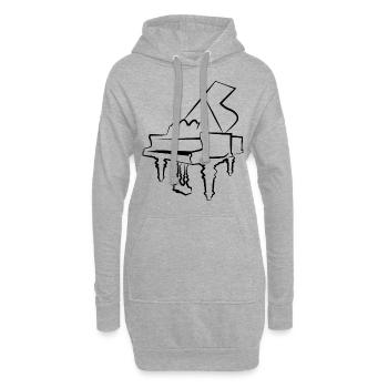 Klavier - Hoodie-Kleid - Grau meliert - Vorne