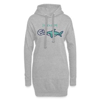 Sharkasm - Sweat-shirt à capuche long Femme - gris chiné - Devant