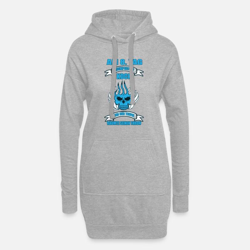 God Created The Chef Kitchen Cooking Stove Gift - Hoodie Dress - heather grey