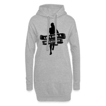 Marathon - Sweat-shirt à capuche long Femme - gris chiné - Devant