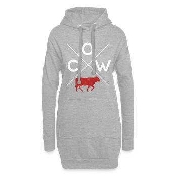 Cadeau de fermier vache vache taureau vache laitière vache laitière - Sweat-shirt à capuche long Femme - gris chiné - Devant