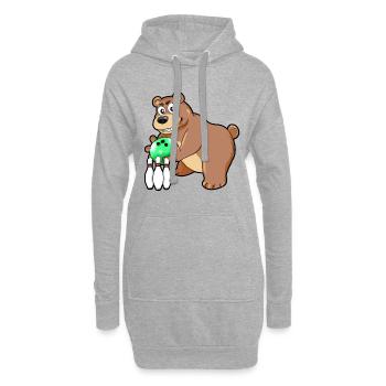 Bowling Ours cône cône Pins Kegler Bowler BD - Sweat-shirt à capuche long Femme - gris chiné - Devant