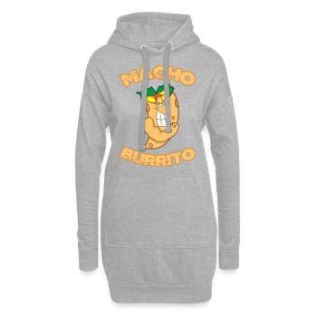 Macho burritos - Hoodie Dress - heather grey - Front