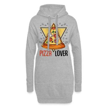 Pizza Lover | Pizza morceau Fast Food Lecker Cadeau - Sweat-shirt à capuche long Femme - gris chiné - Devant