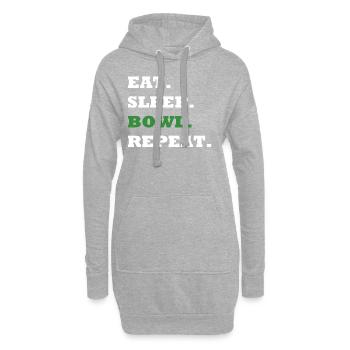EAT. SLEEP. BOWL. REPEAT. - Sweat-shirt à capuche long Femme - gris chiné - Devant