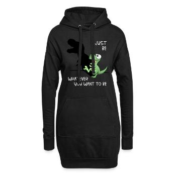 Dino Sei Du selbst T-Rex Schattenfigur Träumer - Hoodie-Kleid - Schwarz - Vorne
