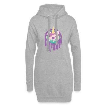 Unicorn Licorne Donut Musique Écouter Listes Music - Sweat-shirt à capuche long Femme - gris chiné - Devant