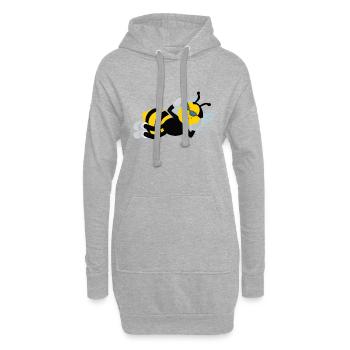 Abeille cool - Sweat-shirt à capuche long Femme - gris chiné - Devant