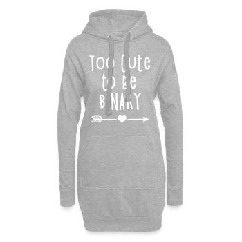 Trop mignon pour être binaire - Sweat-shirt à capuche long Femme - gris chiné - Devant