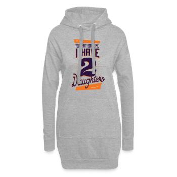 Ich habe zwei Töchter - Hoodie-Kleid - Grau meliert - Vorne