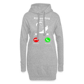 Kitesurfing Mobile Call me Kite Surfer Telefon Fun - Hoodie-Kleid - Grau meliert - Vorne