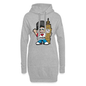 I LOVE LONDON Big Benn Tourist Tower of London UK - Sweat-shirt à capuche long Femme - gris chiné - Devant