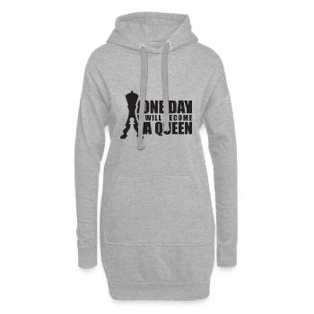 Schach Königin Spiel Geschenk - Hoodie-Kleid - Grau meliert - Vorne