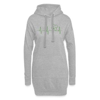 HERZSCHLAG KLEEBLATT | Irland Irish St. Patrick - Hoodie-Kleid - Grau meliert - Vorne