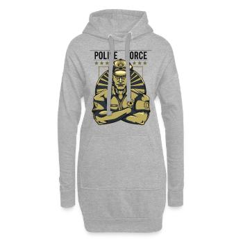 Cadeau de loi d'officier de police de style rétro vintage - Sweat-shirt à capuche long Femme - gris chiné - Devant