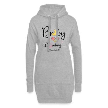 Baby Shower- Baby loading Motivational Gift Idea - Hoodie Dress - heather grey - Front