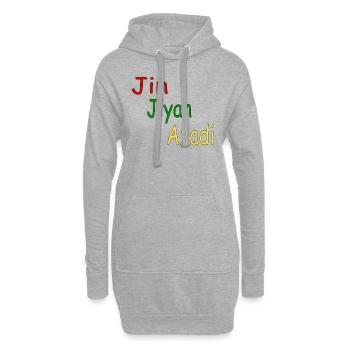 Jin Jiyan Azadi - Sweat-shirt à capuche long Femme - gris chiné - Devant