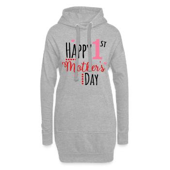 Bonne fête des mères Cadeau fête des mères - Sweat-shirt à capuche long Femme - gris chiné - Devant
