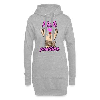 KINK POSITIVE BDSM Bondage fesseln versaut fetisch - Hoodie-Kleid - Grau meliert - Vorne