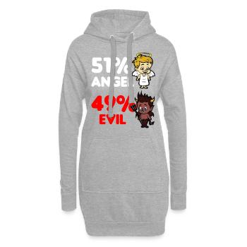 Engelchen und Teufelchen Engel Teufel Beziehung - Hoodie-Kleid - Grau meliert - Vorne