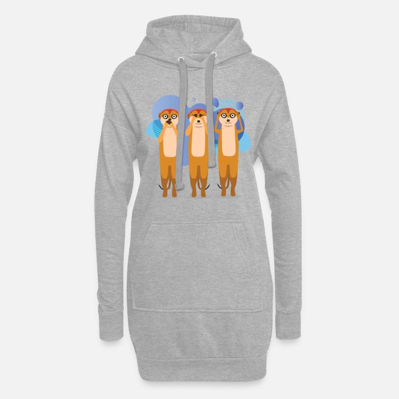 erdmänchen - Hoodie-Kleid - Grau meliert