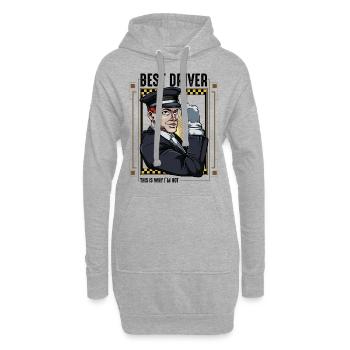 Chauffeur de taxi Chauffeur Taxi Taxe Idée cadeau - Sweat-shirt à capuche long Femme - gris chiné - Devant
