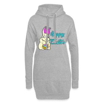 Joyeuses Pâques - Joyeuses Pâques - Sweat-shirt à capuche long Femme - gris chiné - Devant
