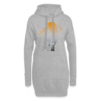 mammouth - Sweat-shirt à capuche long Femme - gris chiné - Devant