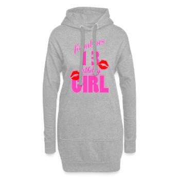 fabuleux 13 anniversaire fille 13ème anniversaire rose Baiser - Sweat-shirt à capuche long Femme - gris chiné - Devant
