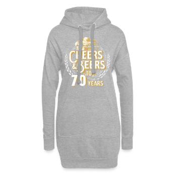 Cheers Beer 70e anniversaire, cadeau de 70 ans - Sweat-shirt à capuche long Femme - gris chiné - Devant