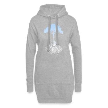 Arbre bois guitare guitare guitariste cadeau musicien - Sweat-shirt à capuche long Femme - gris chiné - Devant