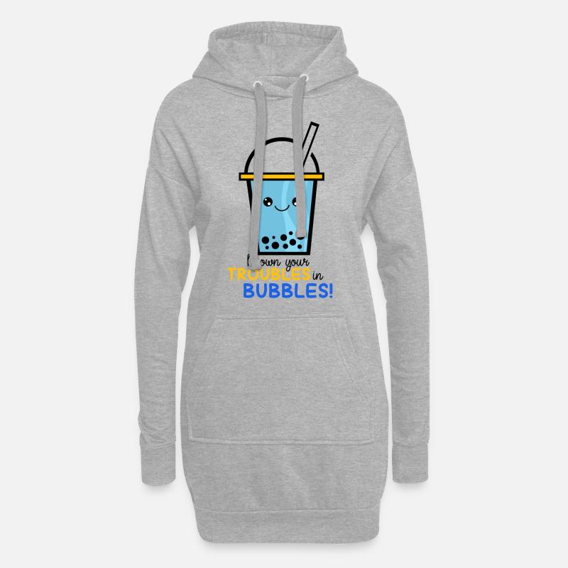Bubble Tea - Hoodie-Kleid - Grau meliert