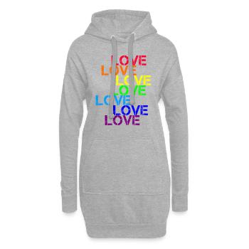 love CSD rainbow - Sweat-shirt à capuche long Femme - gris chiné - Devant