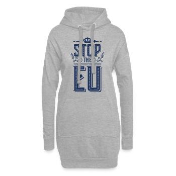 Stop à l’UE - Sweat-shirt à capuche long Femme - gris chiné - Devant
