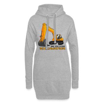 Cadeau drôle de travailleur de conducteur de dragage d'excavatrice - Sweat-shirt à capuche long Femme - gris chiné - Devant
