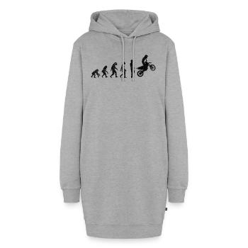 Motocross Evolution Geschenk - Hoodie-Kleid - Grau meliert - Vorne