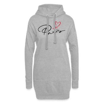 Ich liebe Paris - Hoodie-Kleid - Grau meliert - Vorne