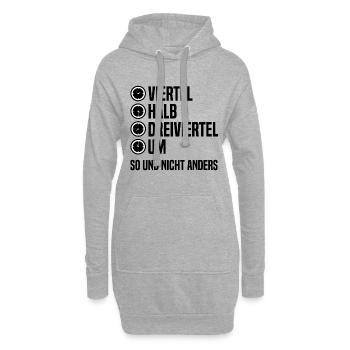 Ostdeutschland Uhrzeit Ossi DDR Ostblock - Hoodie-Kleid - Grau meliert - Vorne