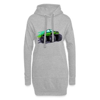 Monstre Truck Drapeau Usa America Drôle Cadeau - Sweat-shirt à capuche long Femme - gris chiné - Devant
