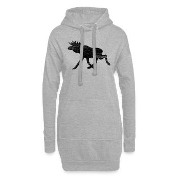 Elch Scandinavie bois rétro vintage - Sweat-shirt à capuche long Femme - gris chiné - Devant