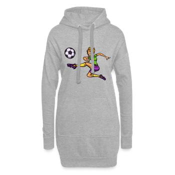 Fußball Fußballspieler Fußballer Spieler Geschenk - Hoodie-Kleid - Grau meliert - Vorne
