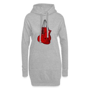 Gants de boxe - Sweat-shirt à capuche long Femme - gris chiné - Devant