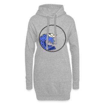 Origami Boat - Origami Schiff - Hoodie-Kleid - Grau meliert - Vorne