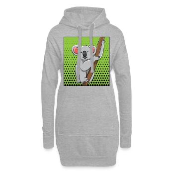 Koala Panda Panda Ours Drôle d’amour des animaux cadeau - Sweat-shirt à capuche long Femme - gris chiné - Devant