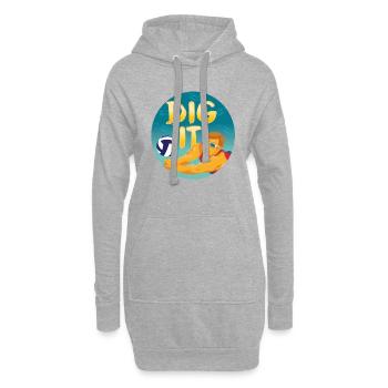 Dig it Beachvolleyball Design - Hoodie-Kleid - Grau meliert - Vorne