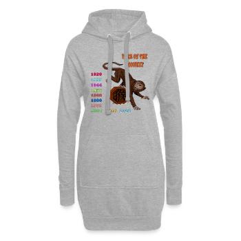 Idée de cadeau pour l'année du singe avec les fans de zodiac - Sweat-shirt à capuche long Femme - gris chiné - Devant